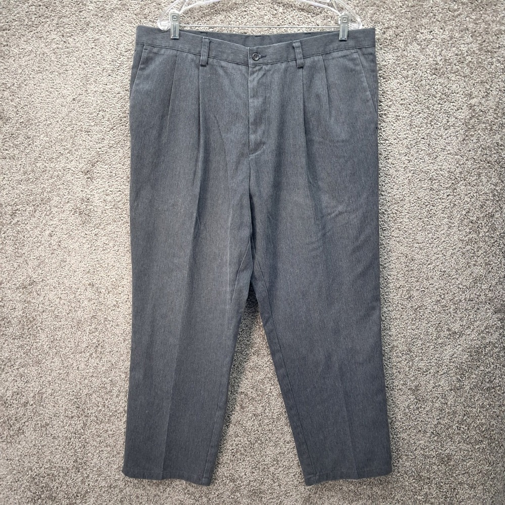 Dockers Classic Fit Pleated Gray Mens Dress Pants 40x30 W40 L30 Charcoal Slacks